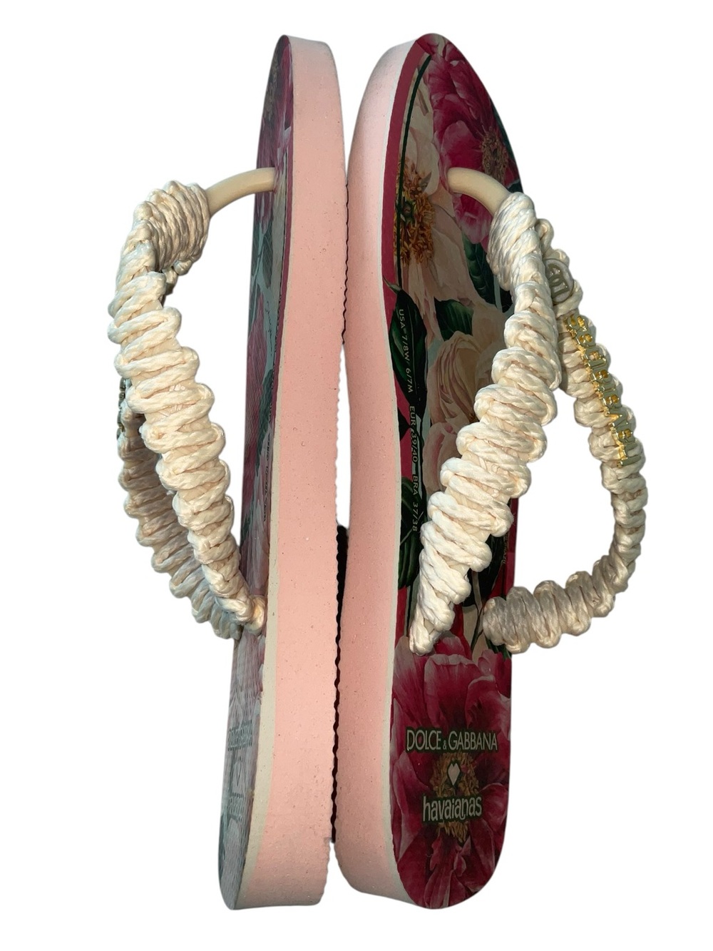 Dolce & Gabbana x Havaianas Rosa Ballet Floral Flip Flops 7/8 - Picture 7 of 8